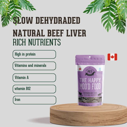 Happy Moo'd Dehydrated Beef Liver Treats for Cats and Dogs