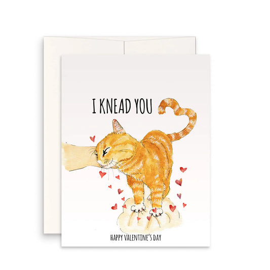 Knead You Valentine Cat Greeting Card