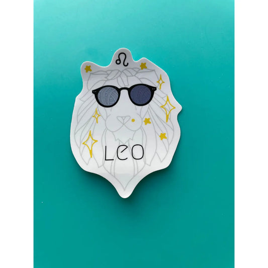 Leo Zodiac Yarn Vinyl Sticker