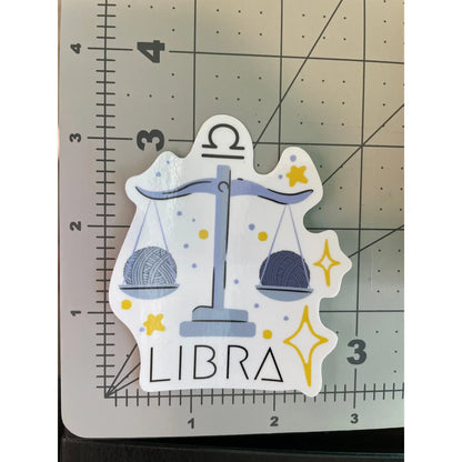 Libra Zodiac Yarn Vinyl Sticker