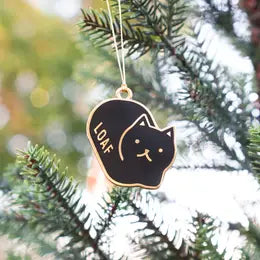 Everyday Olive Loaf Cat Enamel Ornament