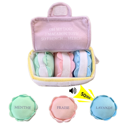 French Macaron Plush Dog Toy