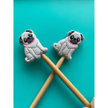 Knitting Needle Keepers: Pugs