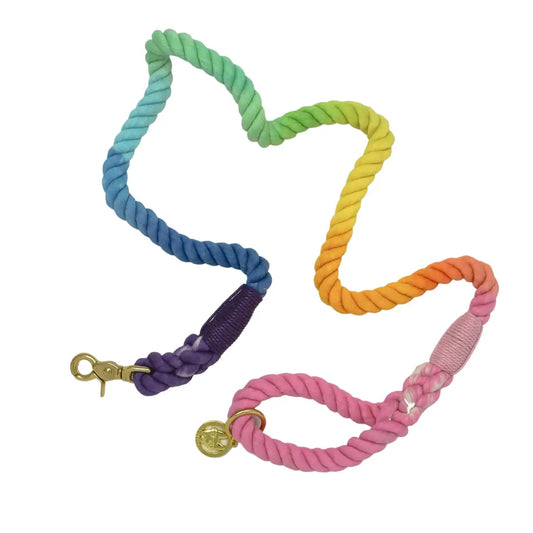 The Pride Rope Leash Collection: Pastel Rainbow