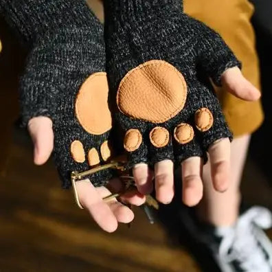 Fingerless Pawprint Gloves