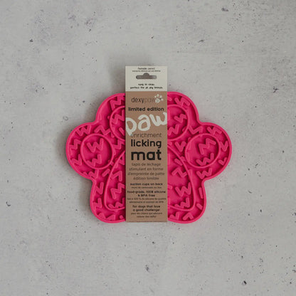 Hot Pink Paw Print Lick Mat