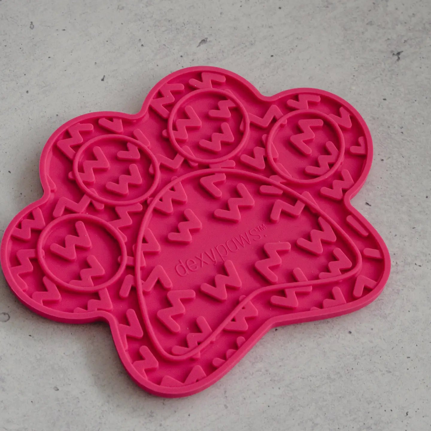 Hot Pink Paw Print Lick Mat