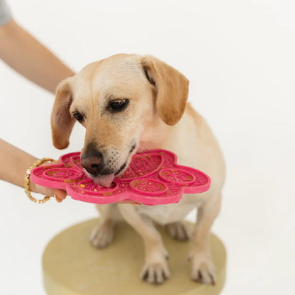 Hot Pink Paw Print Lick Mat