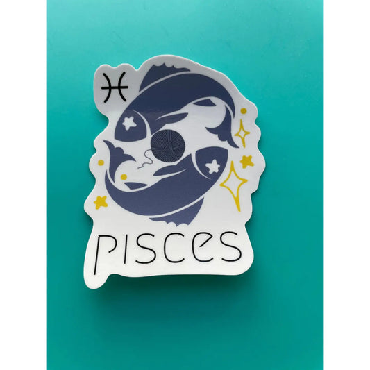 Pisces Zodiac Yarn Vinyl Sticker