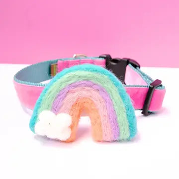 Rainbow Felted Collar Accessory