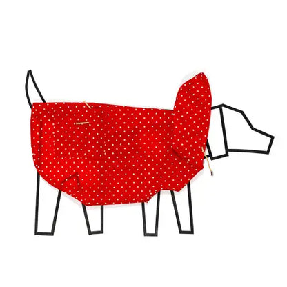 Red Polka-Dot Raincoat for Dogs