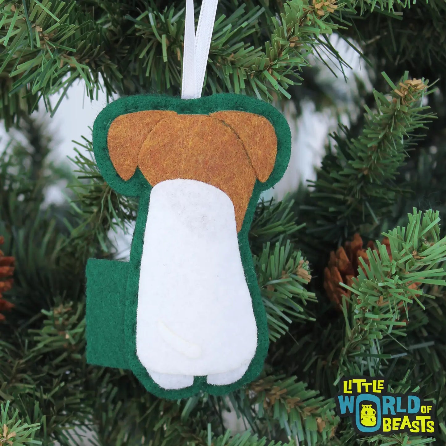 Little World Of Beasts Felted Ornaments: Chip the Jack Russell