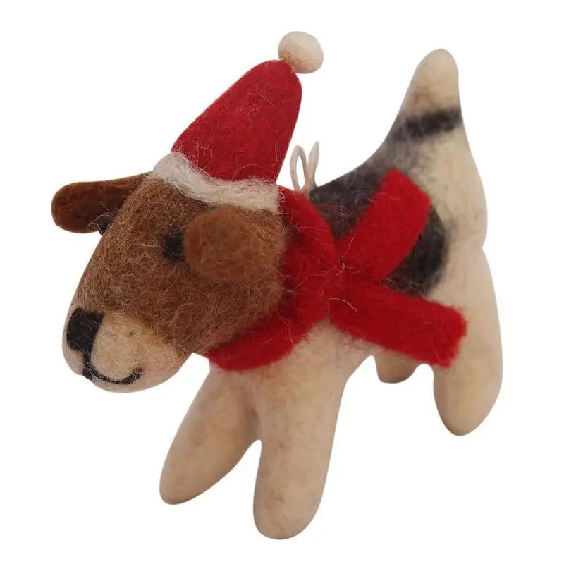 Hand-Felted Santa Beagle Ornament