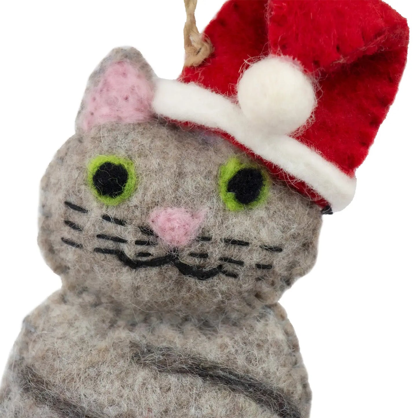 Hand-Felted Grey Tabby Ornament