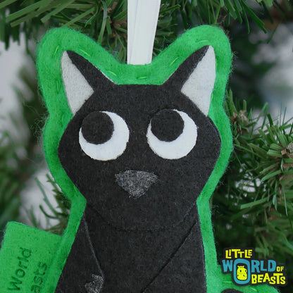 Little World Of Beasts Felted Ornaments: Tas the Black Cat