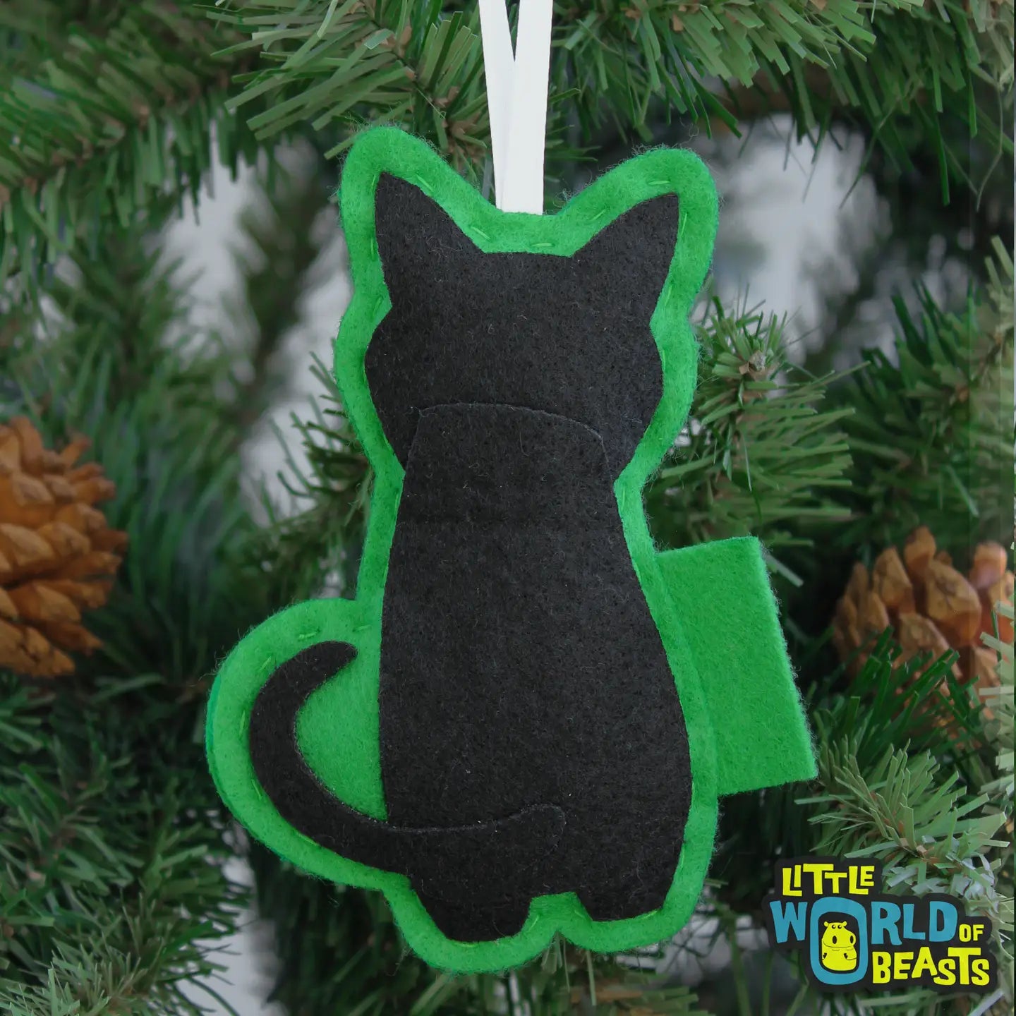 Little World Of Beasts Felted Ornaments: Tas the Black Cat