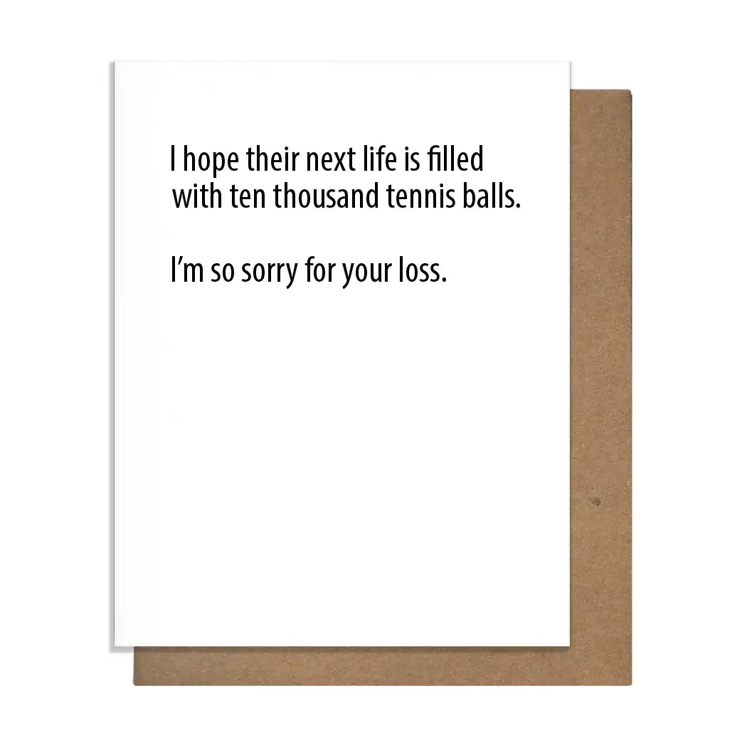 Tennis Balls Pet Loss Sympathy Card