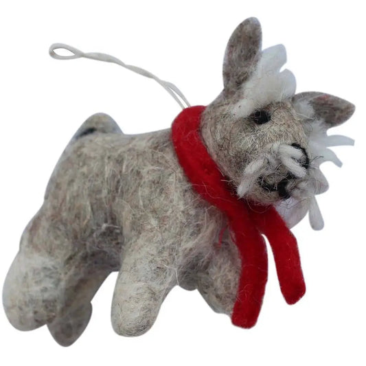 Hand-Felted Terrier Dog Ornament