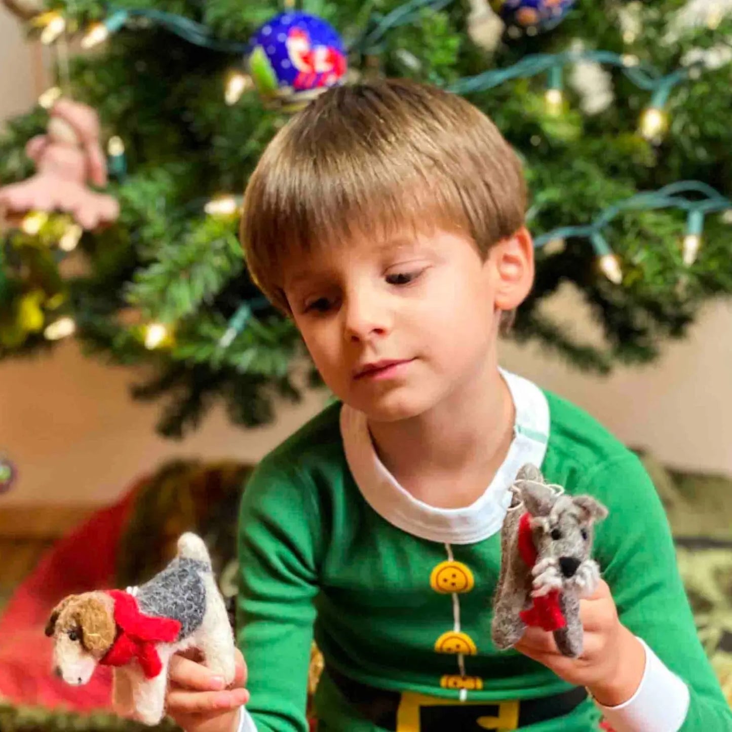 Hand-Felted Santa Beagle Ornament