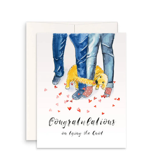 Dog Tied The Knot Wedding Card