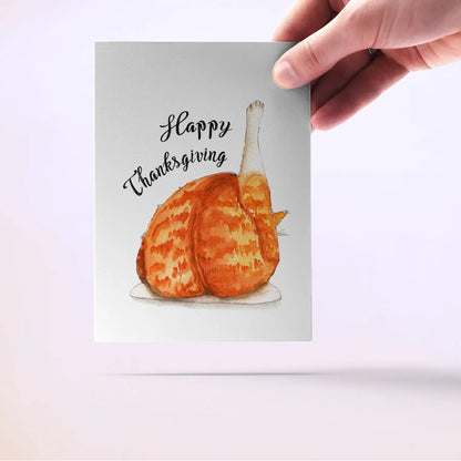 Happy Thanksgiving Cat Leg Greeting Card