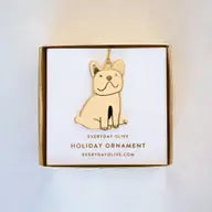 Everyday Olive French Bulldog Enamel Ornament