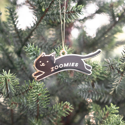 Everyday Olive "Zoomies" Black Cat Enamel Ornament