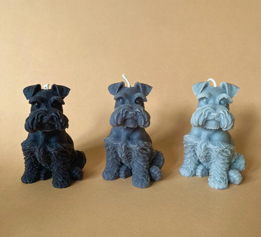 Hand-Poured Schnauzer Dog Candle