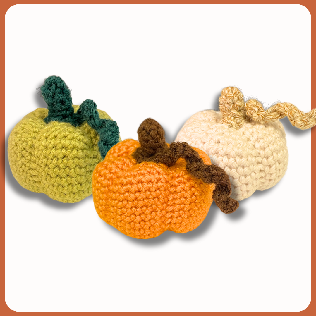 Hand-crocheted Catnip Pumpkin Toy